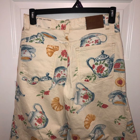 We The Free by Free People Eden High Slouchy Brunch Printed Barrel Jeans sz 28 - Picture 8 of 10